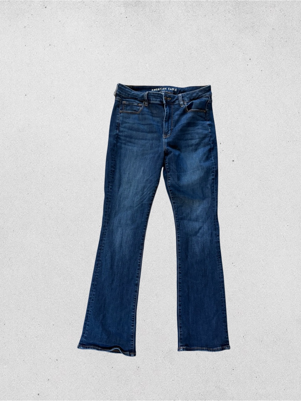American Eagle Women’s High Rise Kick Boot Jeans Size 12 Medium Wash Stretch